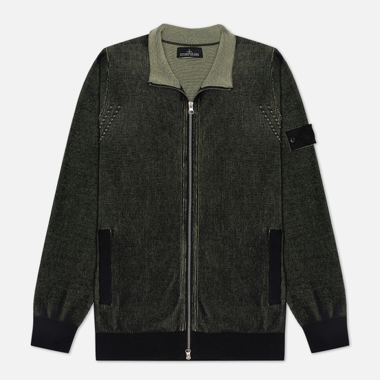 Мужской свитер Stone Island Shadow Project Two Colour Full Zipper Cardigan Black