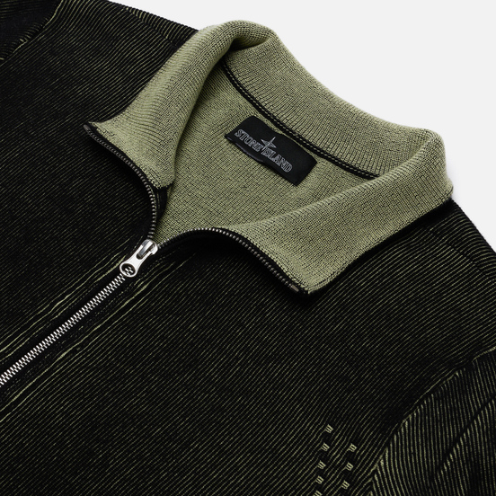 Мужской свитер Stone Island Shadow Project Two Colour Full Zipper Cardigan Black