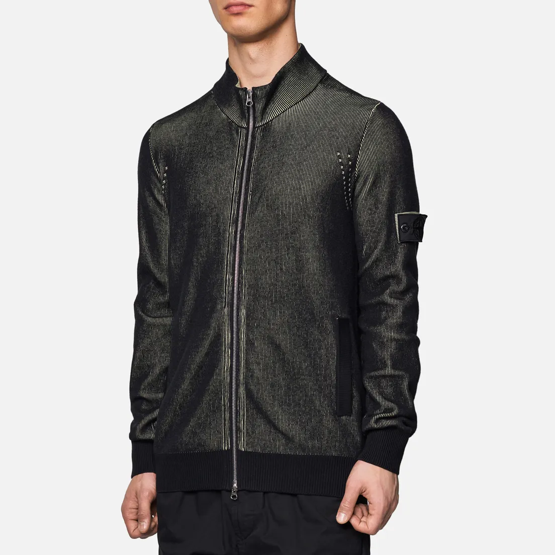 Stone Island Shadow Project Мужской свитер Two Colour Full Zipper Cardigan