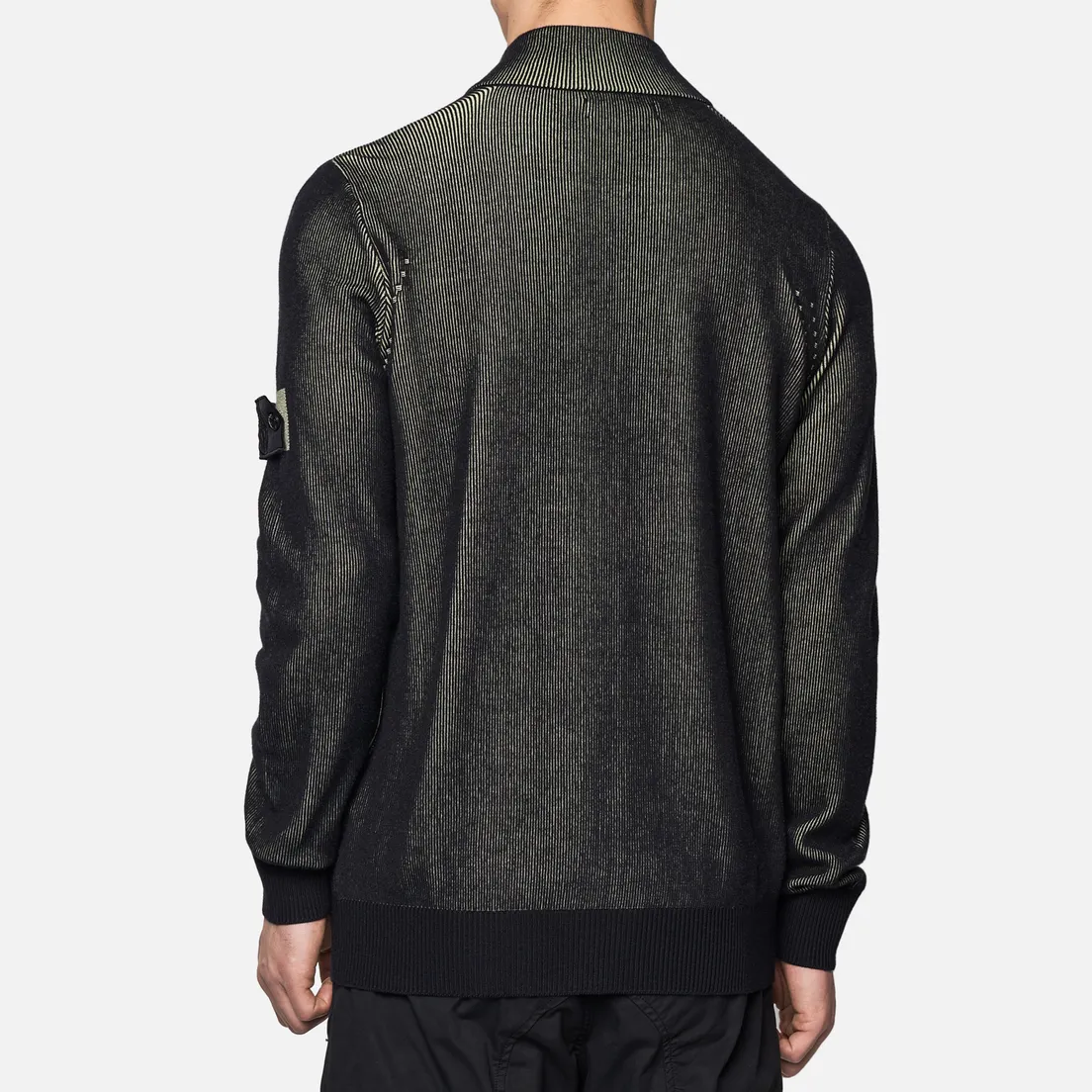 Stone Island Shadow Project Мужской свитер Two Colour Full Zipper Cardigan
