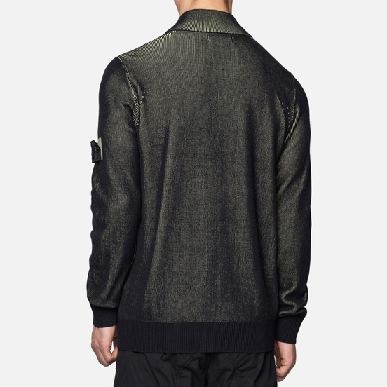 Мужской свитер Stone Island Shadow Project Two Colour Full Zipper Cardigan Black