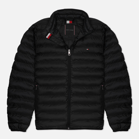 фото Мужской пуховик tommy hilfiger warm packable padded, цвет чёрный, размер s