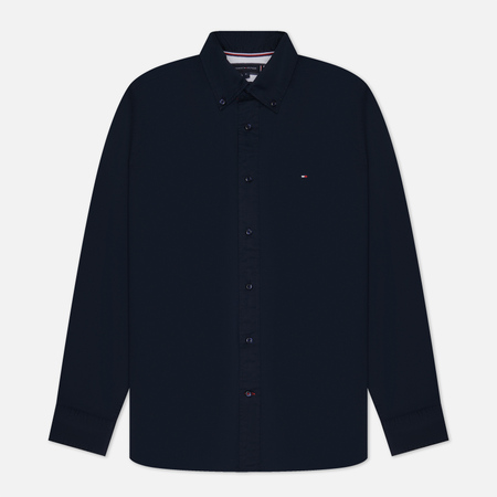 фото Мужская рубашка tommy hilfiger core flex poplin regular fit, цвет голубой, размер s