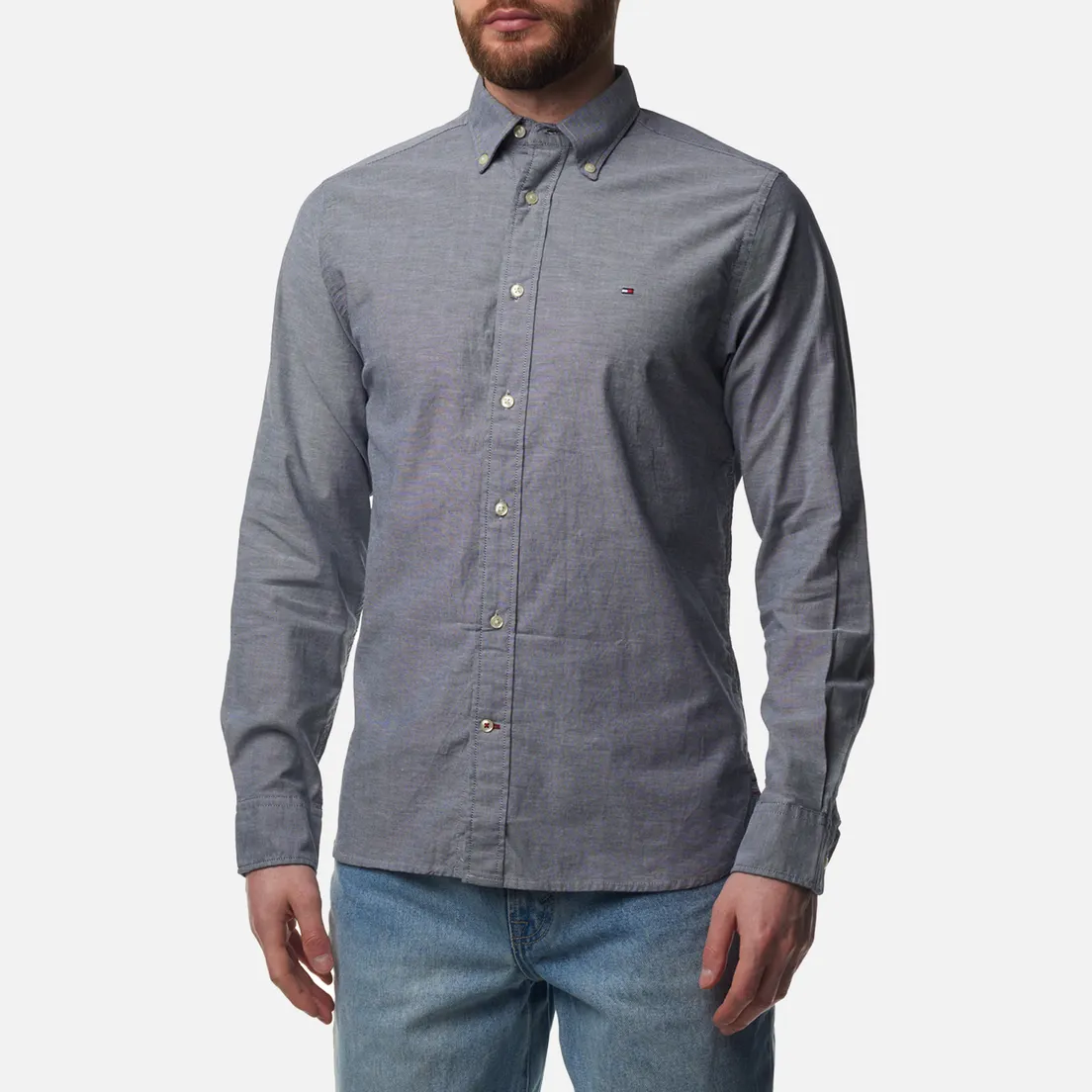 Tommy Hilfiger Мужская рубашка Core 1985 Flex Oxford Regular Fit