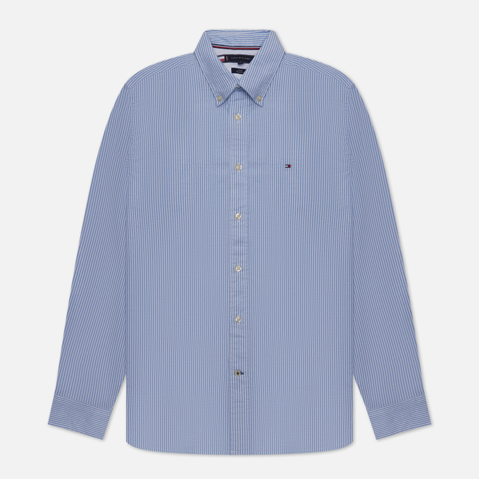 Мужская рубашка Tommy Hilfiger Core 1985 Flex Oxford Stripe Regular Fit, цвет голубой