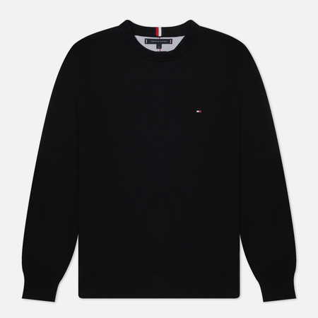 фото Мужской свитер tommy hilfiger 1985 crew neck, цвет чёрный, размер s