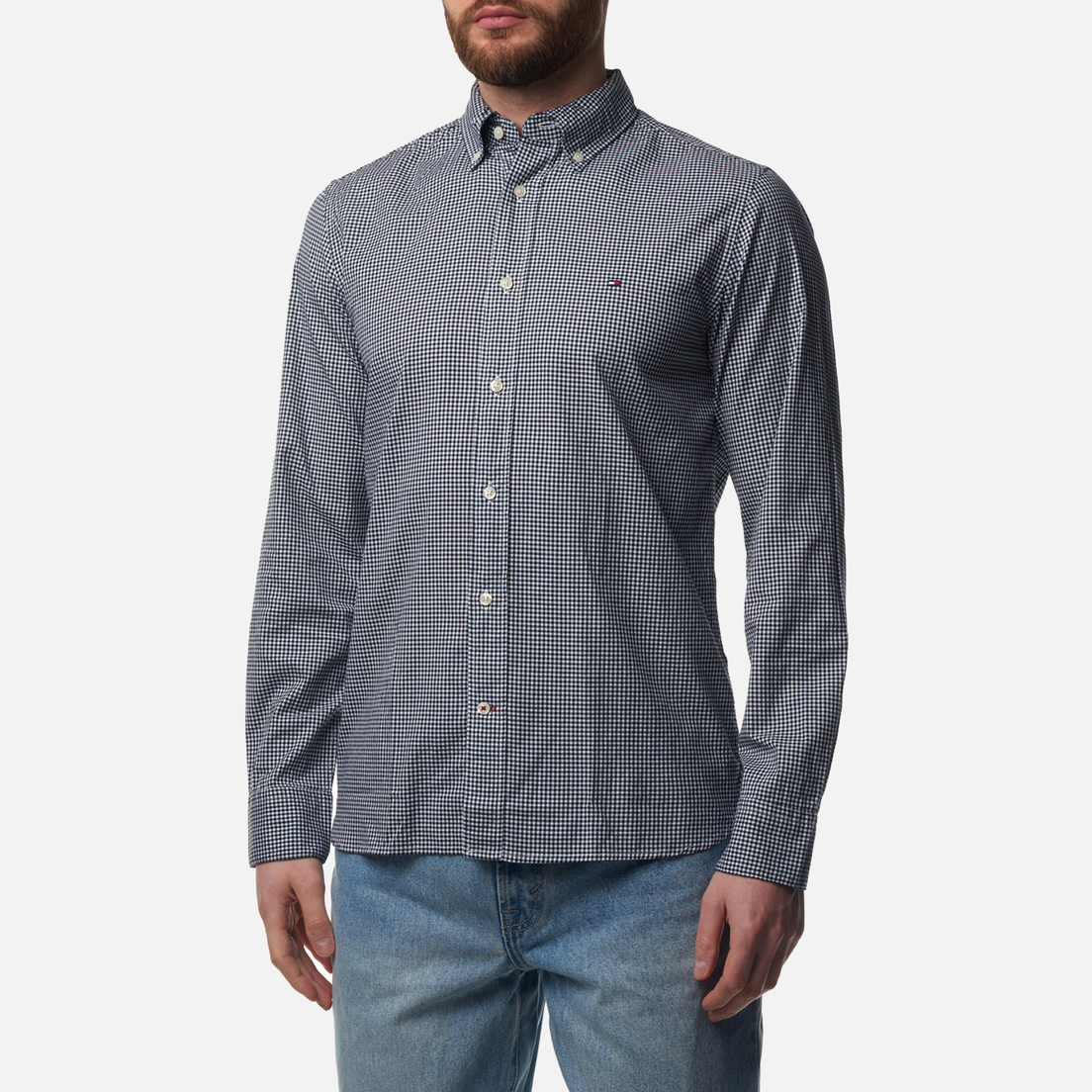 Tommy Hilfiger Мужская рубашка Soft Flex Gingham Regular Fit