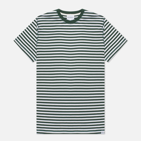 Мужская футболка Norse Projects Niels Classic Stripe, цвет зелёный, размер L