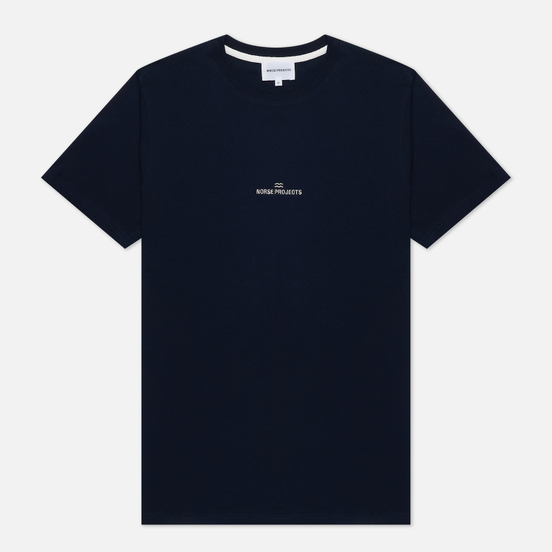 Мужская футболка Norse Projects Niels Norse Projects Wave Logo Dark Navy