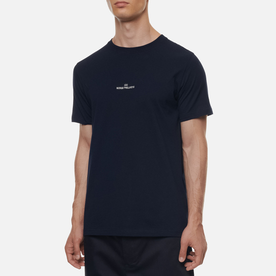 Мужская футболка Norse Projects Niels Norse Projects Wave Logo Dark Navy