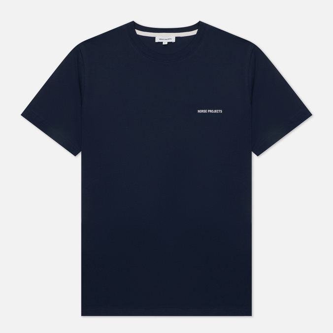 Мужская футболка Norse Projects, цвет синий, размер S N01-0561-7004 Niels Standard Logo - фото 1
