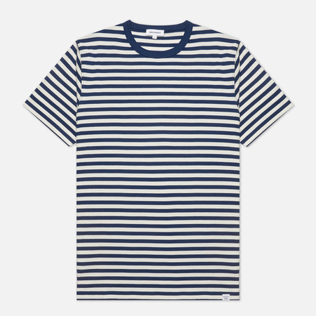 Мужская футболка Norse Projects Niels Classic Stripe, цвет синий, размер XL