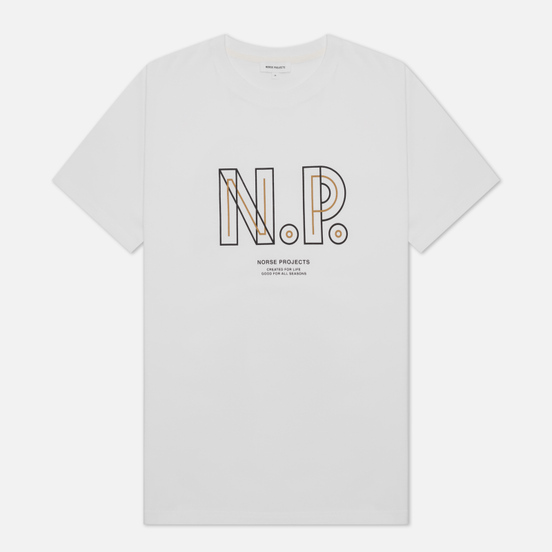Мужская футболка Norse Projects Niels Teknisk Logo White