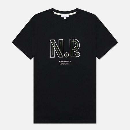 Мужская футболка Norse Projects Niels Teknisk Logo, цвет чёрный, размер L
