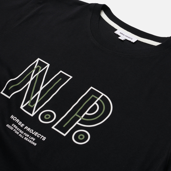 Мужская футболка Norse Projects Niels Teknisk Logo Black