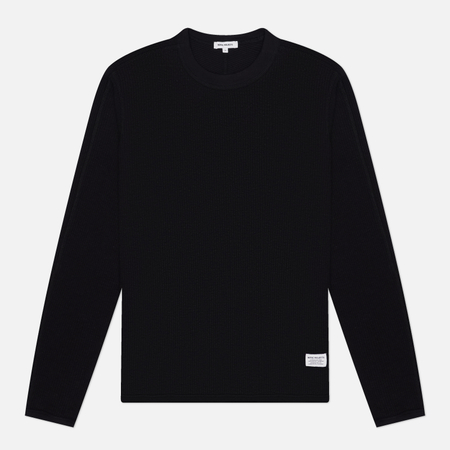 Мужской лонгслив Norse Projects Stevns Cotton Hemp Military Rib, цвет чёрный, размер M