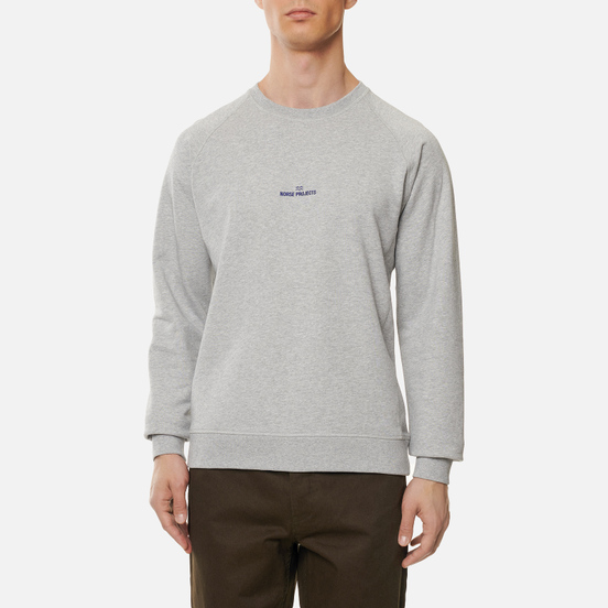 Мужская толстовка Norse Projects Ketel Norse Projects Wave Logo Light Grey Melange