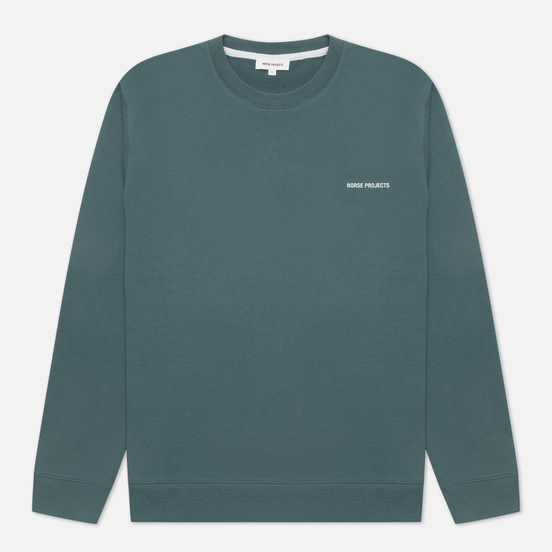 Мужская толстовка Norse Projects Vagn Logo Crew Neck Mineral Blue