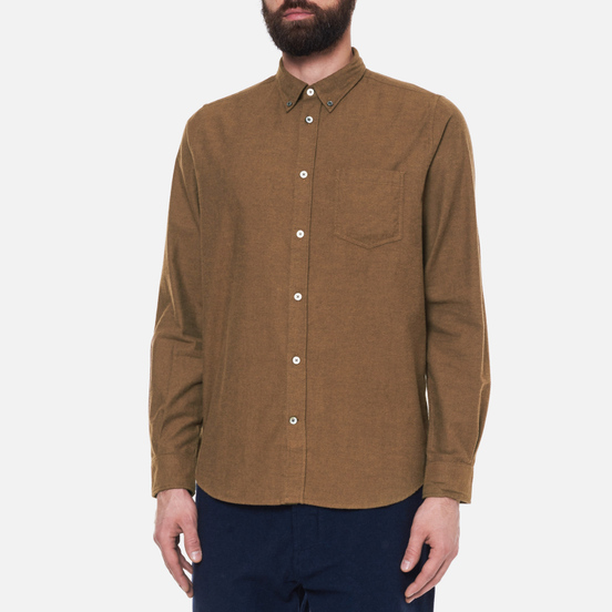 Мужская рубашка Norse Projects Anton Brushed Flannel Taupe