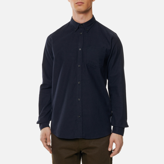 Мужская рубашка Norse Projects Anton Brushed Flannel Dark Navy
