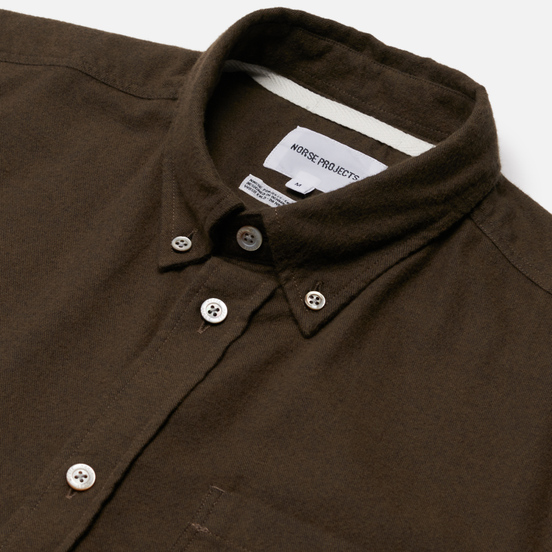 Мужская рубашка Norse Projects Anton Brushed Flannel Dark Green