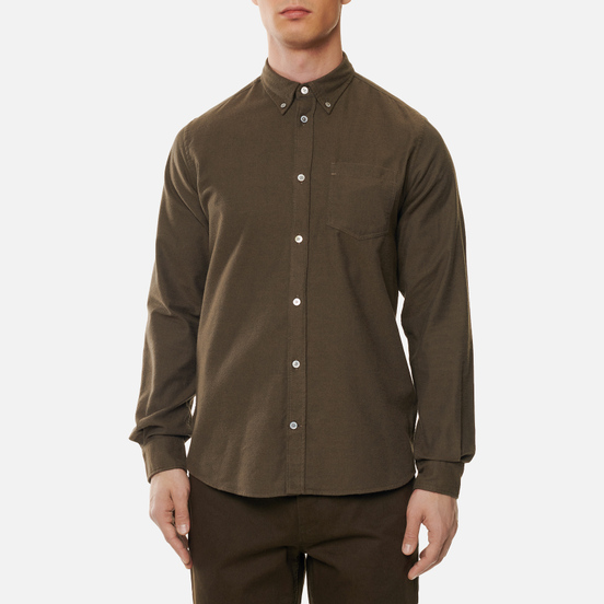 Мужская рубашка Norse Projects Anton Brushed Flannel Dark Green