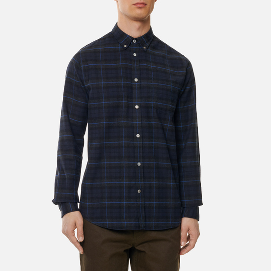 Мужская рубашка Norse Projects Anton Brushed Flannel Check Navy Check