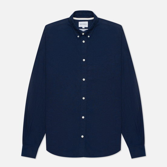 Мужская рубашка Norse Projects Osvald Button Down Cotton Linen Ultra Marine