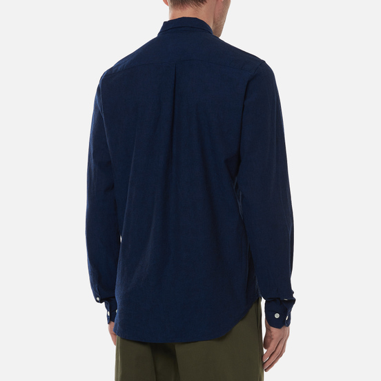 Мужская рубашка Norse Projects Osvald Button Down Cotton Linen Ultra Marine