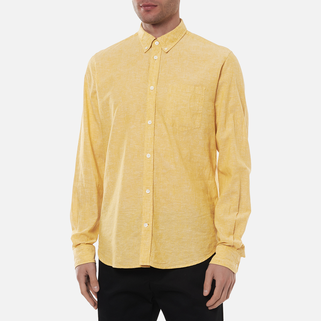 Norse Projects Мужская рубашка Osvald Button Down Cotton Linen