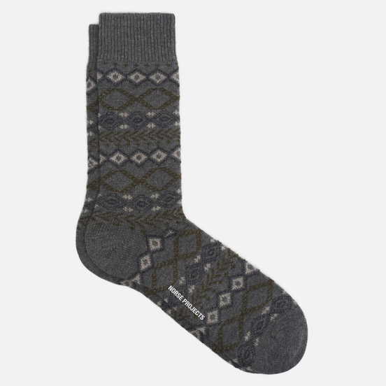 Носки Norse Projects Bjarki Fair Isle Light Grey Melange