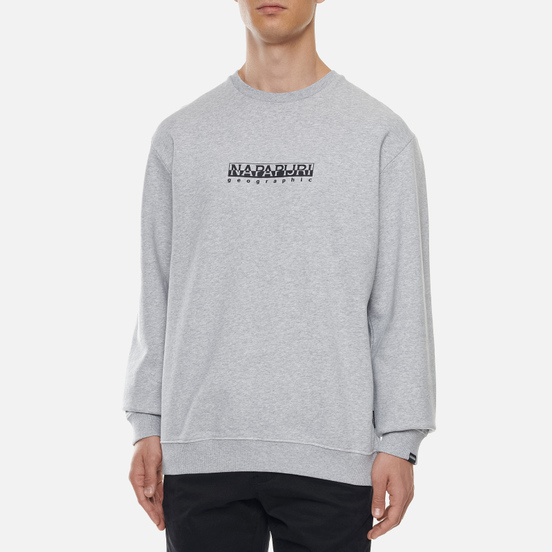 Мужская толстовка Napapijri Box Crew Light Grey Melange