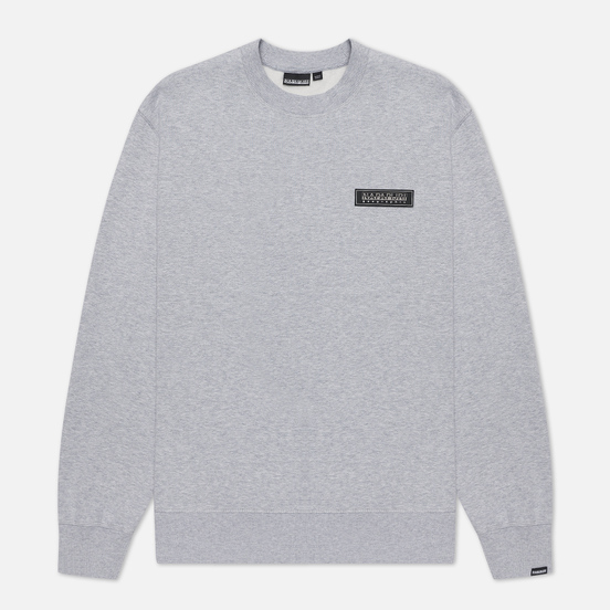 Мужская толстовка Napapijri Patch Crew Light Grey Melange