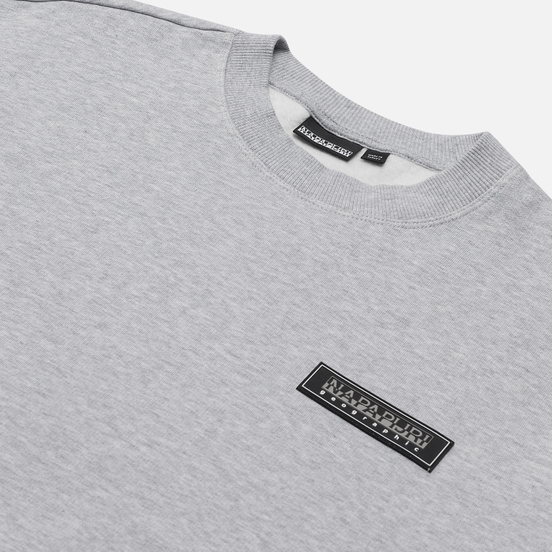 Мужская толстовка Napapijri Patch Crew Light Grey Melange
