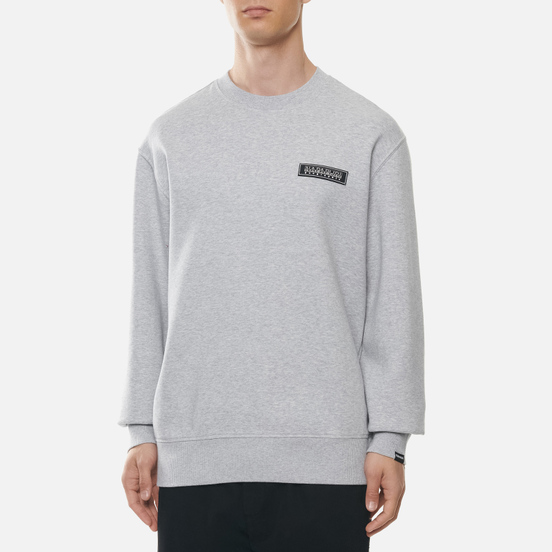 Мужская толстовка Napapijri Patch Crew Light Grey Melange