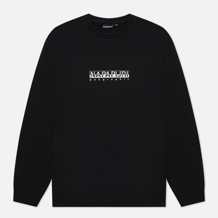 Мужская толстовка Napapijri Box Logo Crew, цвет чёрный, размер S