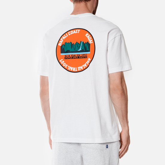 Мужская футболка Napapijri Alhoa Graphics White/Green/Orange