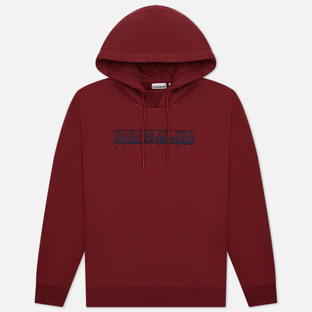 Мужская толстовка Napapijri Berber Hoodie, цвет бордовый, размер XXL