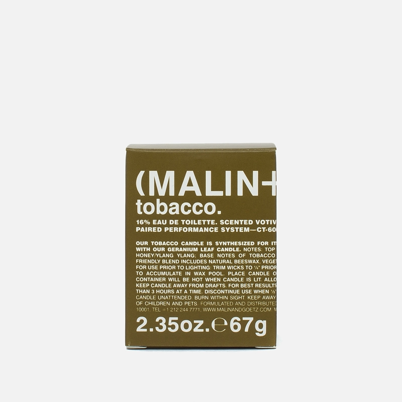 malin goetz tobacco Candle 260g The top notes of bergamot    Malin+Goetz Dark