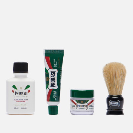 Набор для бритья Proraso Travel Shaving Set, цвет белый