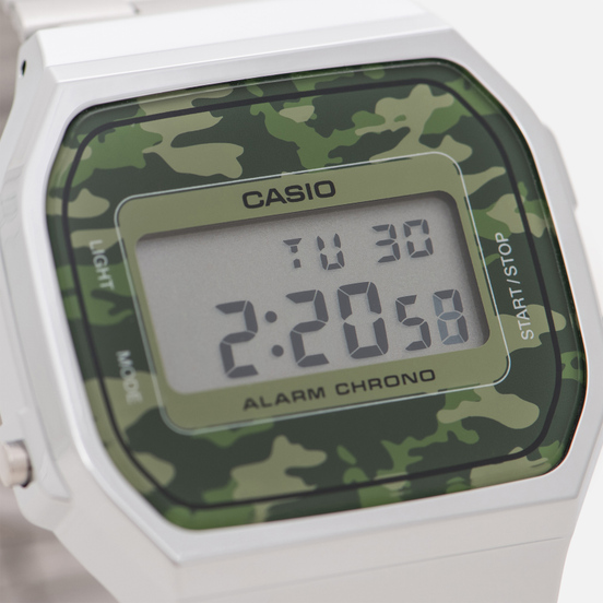 Наручные часы CASIO Collection A-168WEC-3E Silver/Green Camo