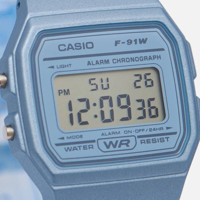 Наручные часы CASIO, цвет голубой, размер UNI F-91WS-2EF Collection F-91WS-2EF - фото 3
