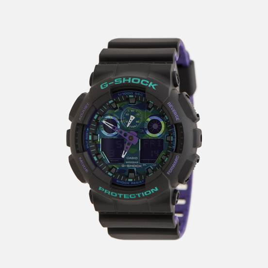 Наручные часы CASIO G-SHOCK GA-100BL-1AER 90s Series Black/Green/Purple