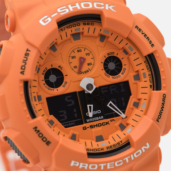 Наручные часы CASIO G-SHOCK GA-100RS-4AER Hot Rock Sound Series Orange/Black