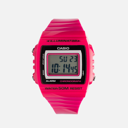 фото Наручные часы casio collection w-215h-4a, цвет розовый