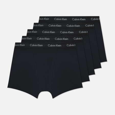 фото Комплект мужских трусов calvin klein underwear 5-pack trunk cotton stretch, цвет чёрный, размер s