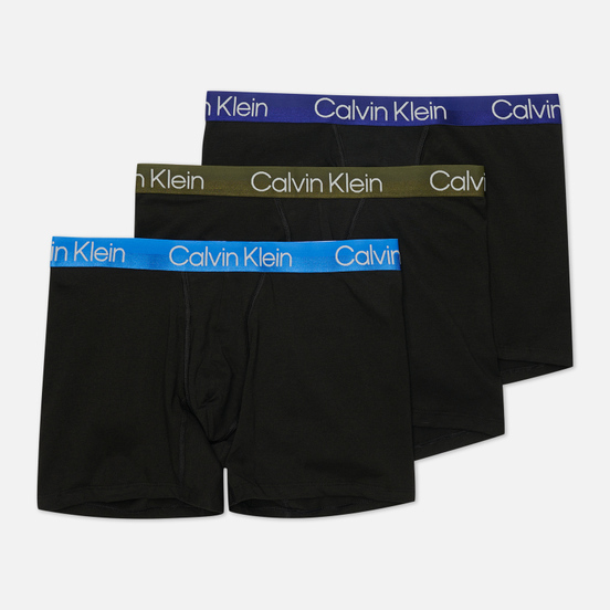 Комплект мужских трусов Calvin Klein Underwear 3-Pack Boxer Brief Black/Active Blue/Fatigues/Bayou Blue