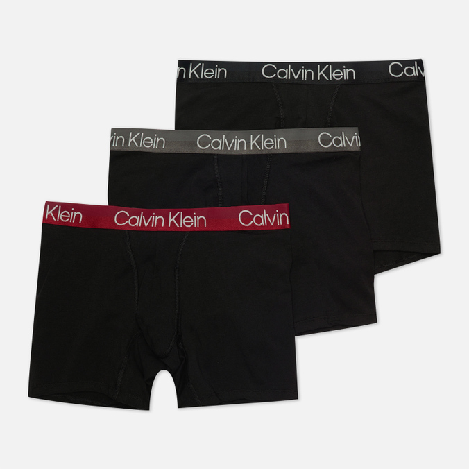 Комплект мужских трусов Calvin Klein Underwear, цвет чёрный, размер M NB2971A-UWA 3-Pack Boxer Brief - фото 1