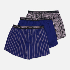 Комплект мужских трусов Calvin Klein Underwear 3-Pack Boxer Slim Overstock Logo/Bayou/Nate Stripe