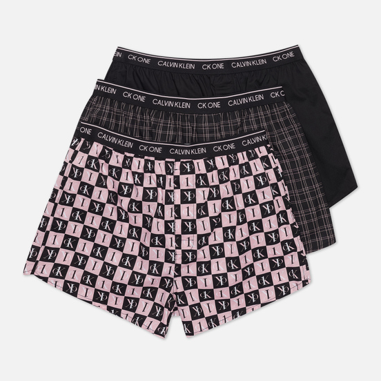 Комплект мужских трусов Calvin Klein Underwear 3-Pack Boxer Slim Fine Plaid/Black/Checker Logo